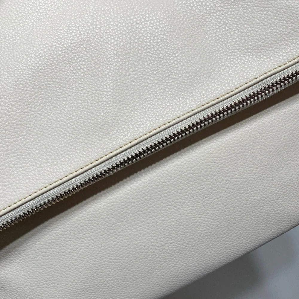 MARKFRAN Oversized Foldover Clutch in Ivory